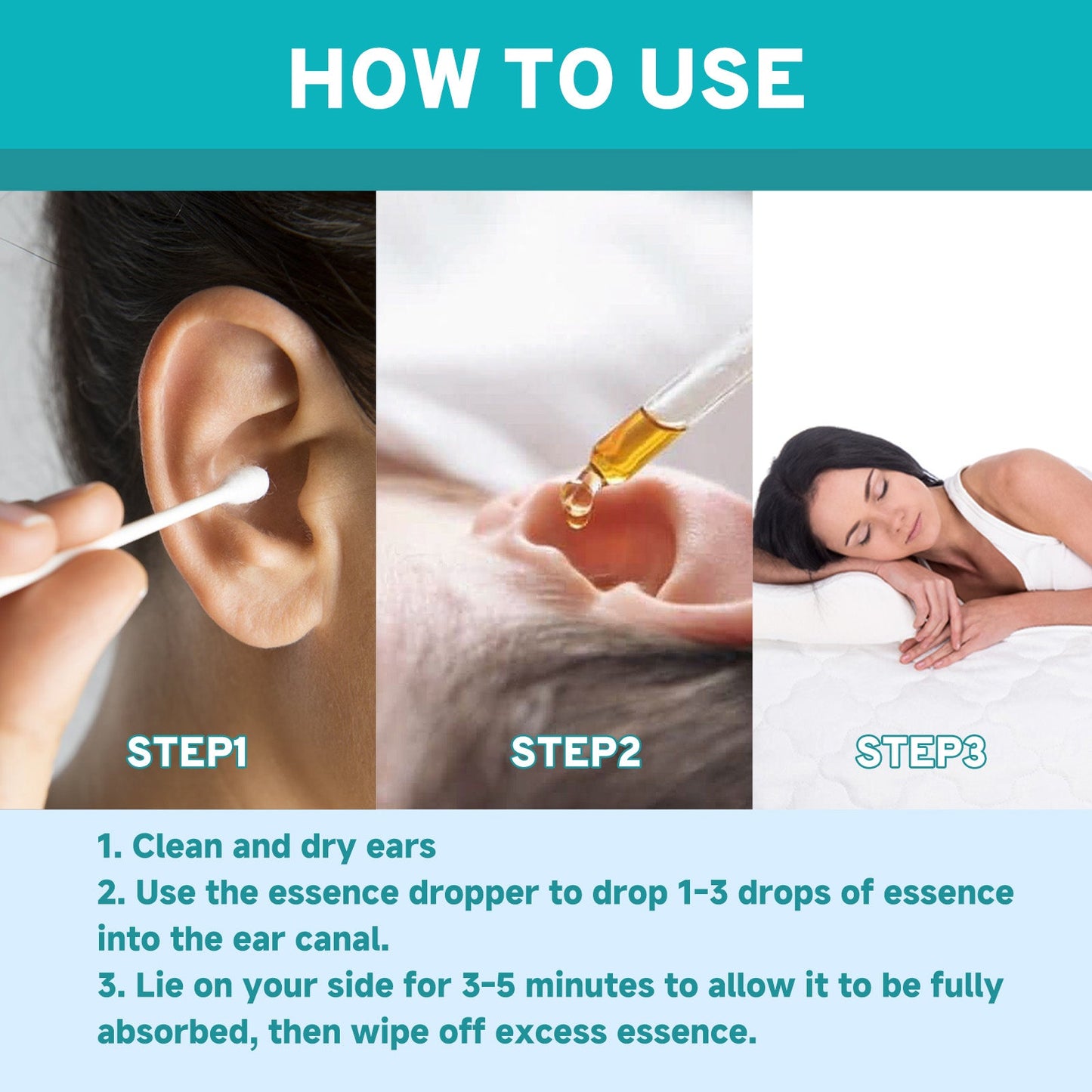 Clear Ear Support Elixir, Relieve Tinnitus Ear Discomfort Inner Ear Obstruction Clean Ear Health Care Solution