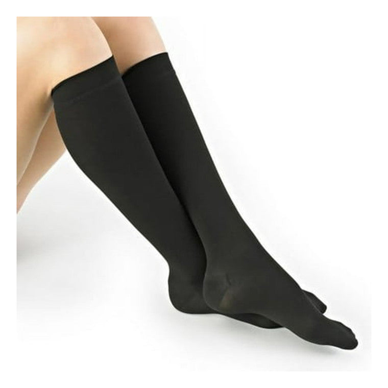 Loving Comfort Microfiber Knee High 10-20 Closed Toe Women Black, Small, 1 Pr