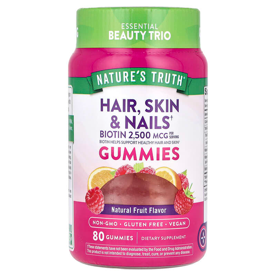 Nature's Truth Hair Skin & Nails Gummies Fruit 89 Ct