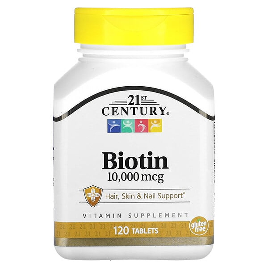 21st Century Biotin Ultra Potency, 10,000 Mcg Tablets 120 Ct