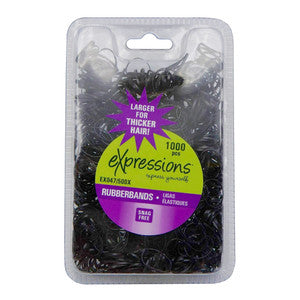 Expressions Rubber Bands Snag Free Black 100Ct