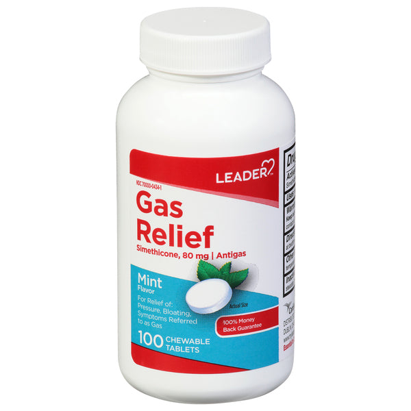 Leader™ Gas Relief – Simethicone 80 mg (Anti-Gas)
