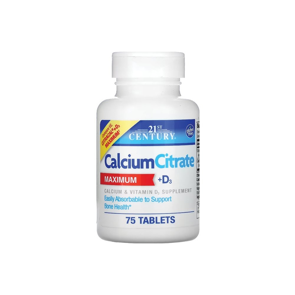 21st Century Calcium Citrate/Vitamin D3 315Mg-250U 75Ct