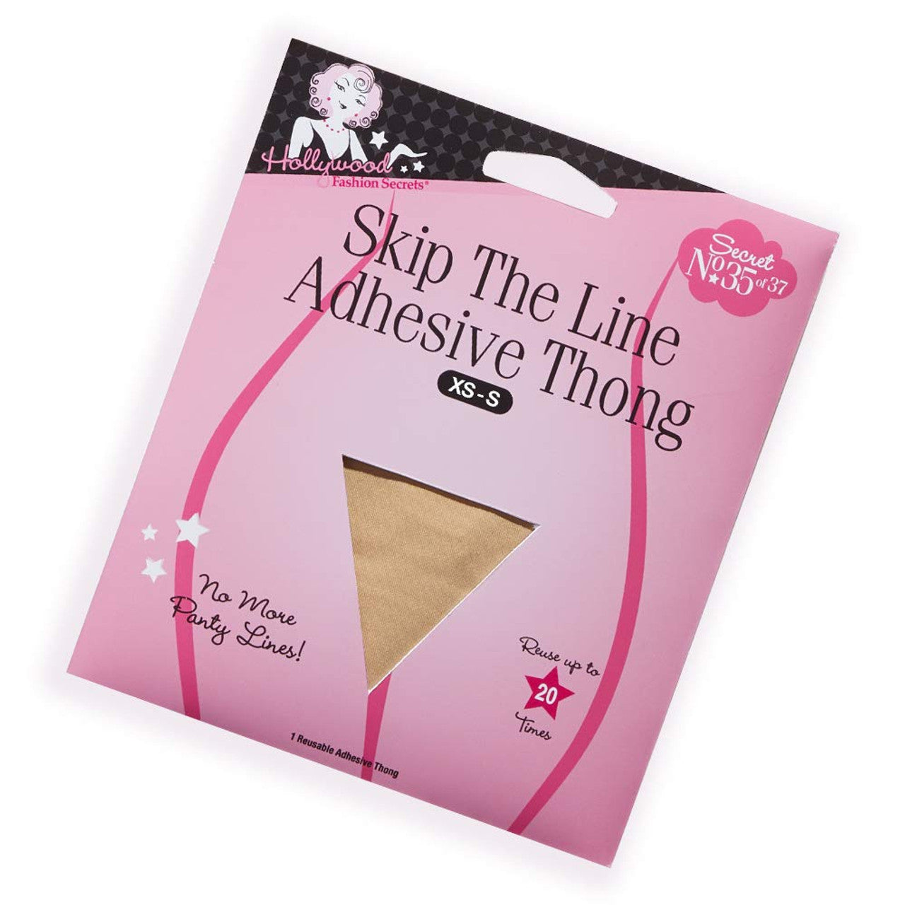 Hollywood 3 Fashion Secrets Skip The Line Adhesive Thong Reusable Size Xs/s