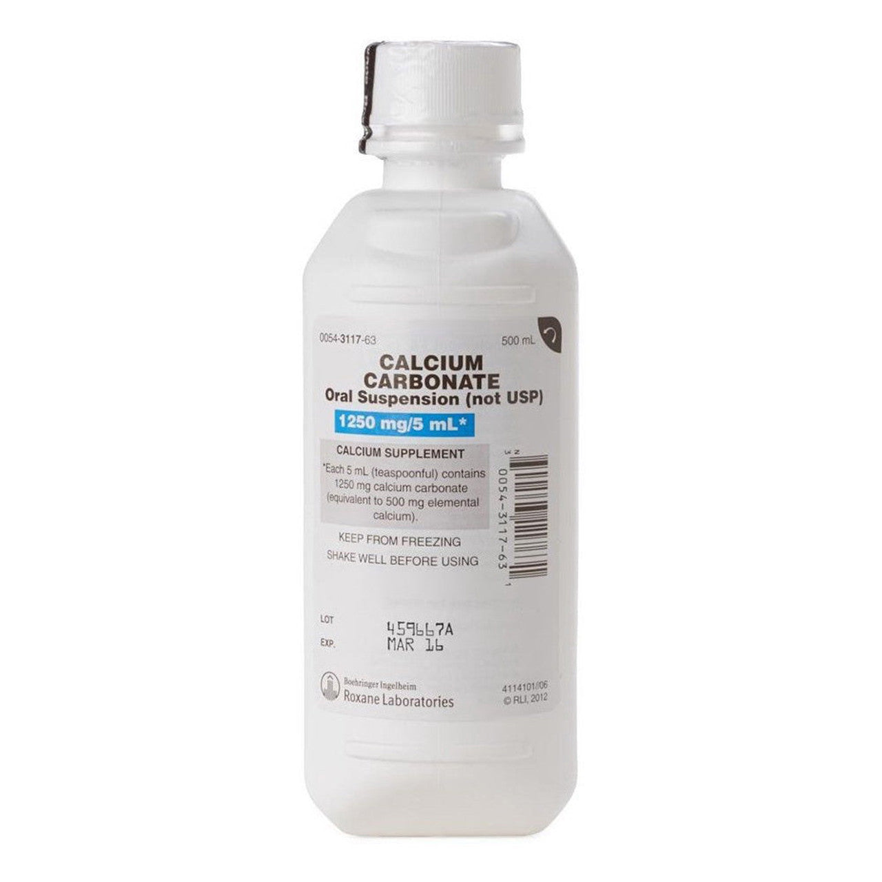 Roxane Labs Calcium Carbonate Oral Suspension - 500 Ml