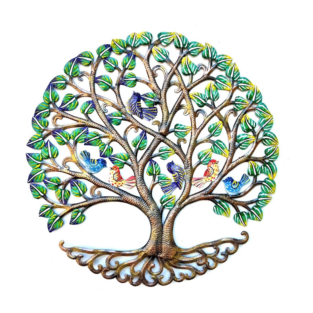 Purple/Green Tree of Life with Birds