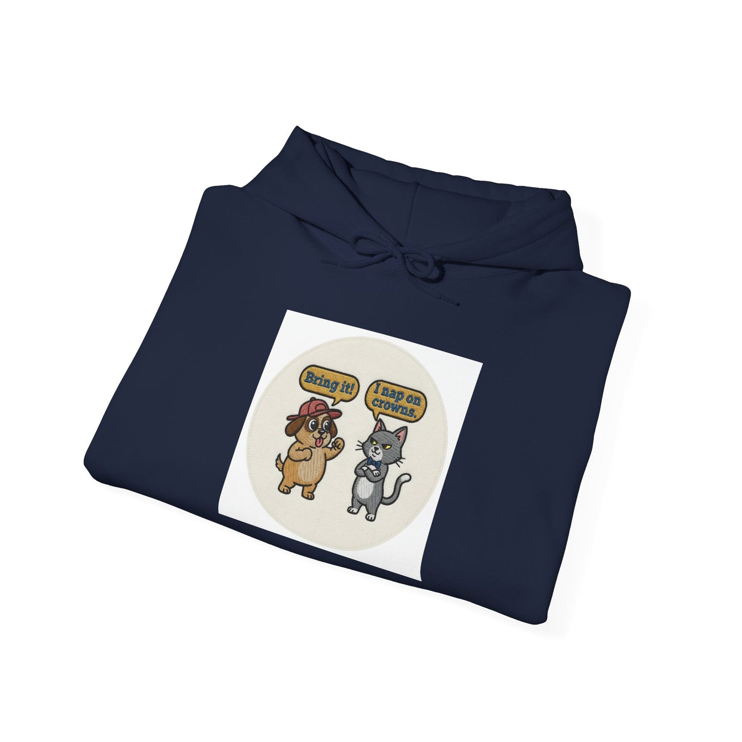 Funny Cat vs Dog Hoodie — Humorous Pet Rivalry Sweatshirt