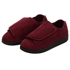 Silvert s Women’s Double-Extra Wide Easy Closure Slipper For Seniors 7 Wine