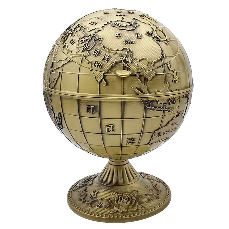Antique style personalized ashtray with lid anti fly ash household large classical craft gift
