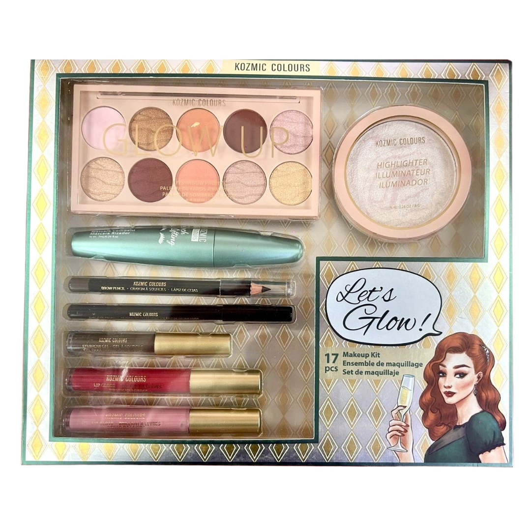 Kozmic Colours Glow Up Makeup Kit (17 pc)