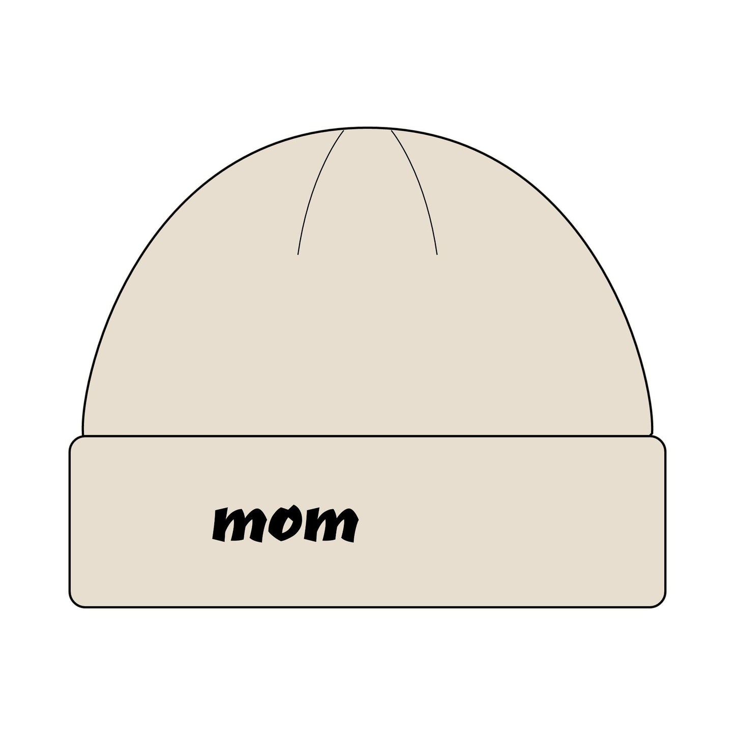 Embroidered "mom" Cuff Beanie — Soft Knit Mom Hat, Mother's Day Gift