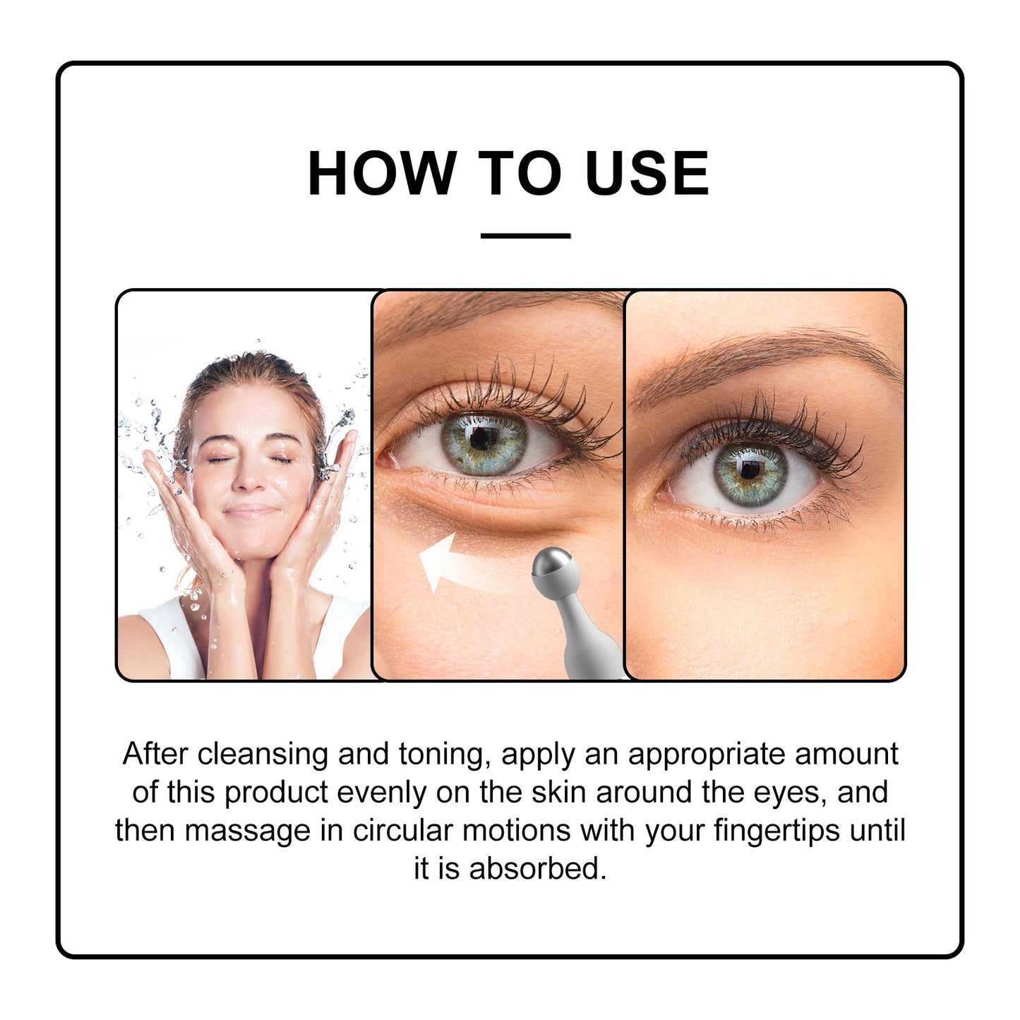 Eye Roller Eye Cream Ball Massage To Reduce Fine Lines, Bags, Puffiness And Dark Circles Around The Eyes