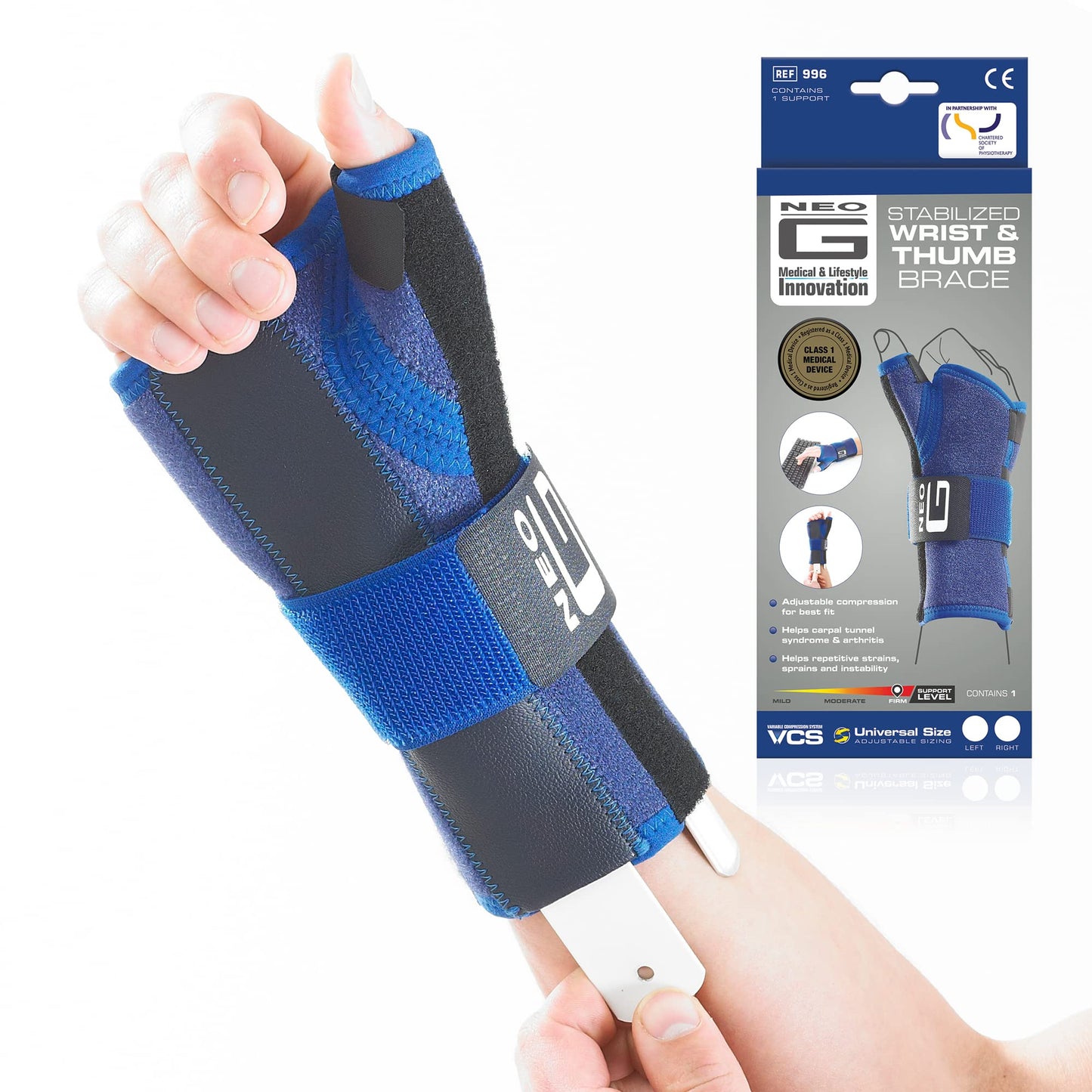 Neo G Stabilized Wrist and Thumb Brace, Left Hand, Universal Size