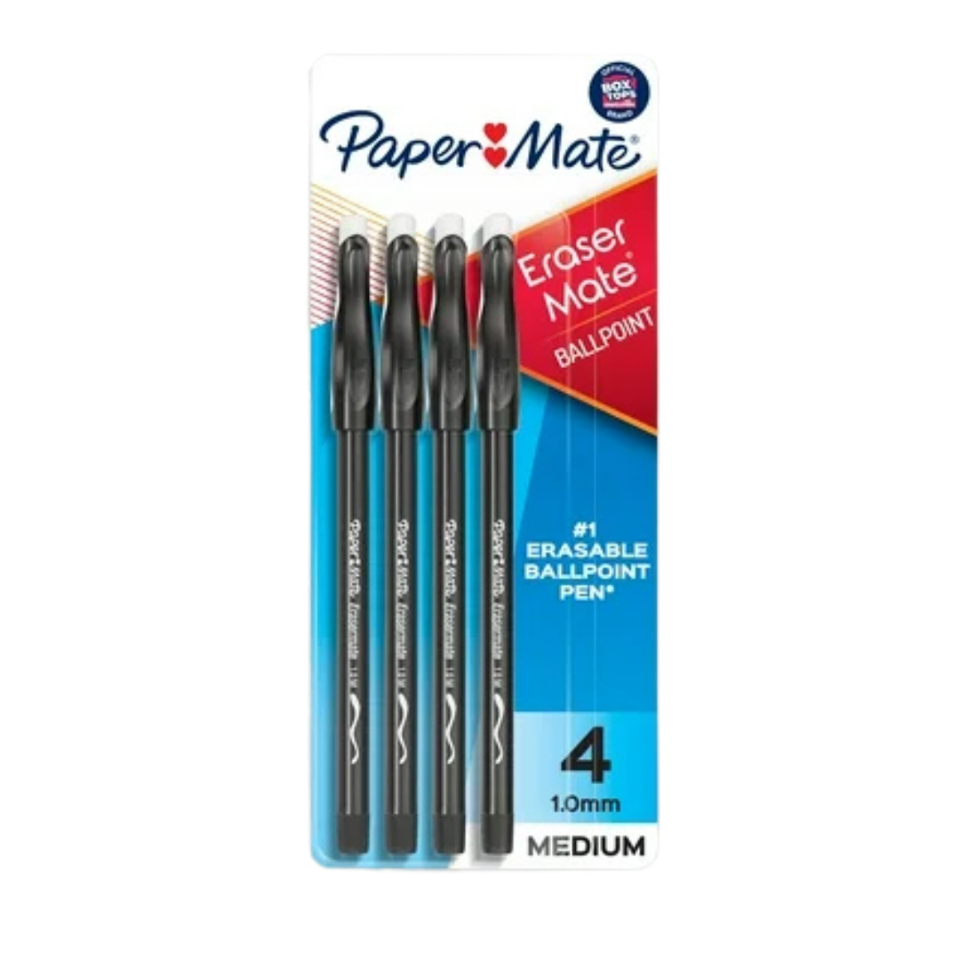 Paper Mate Erasermate Gel Pens (4 pack, 0.7 mm)