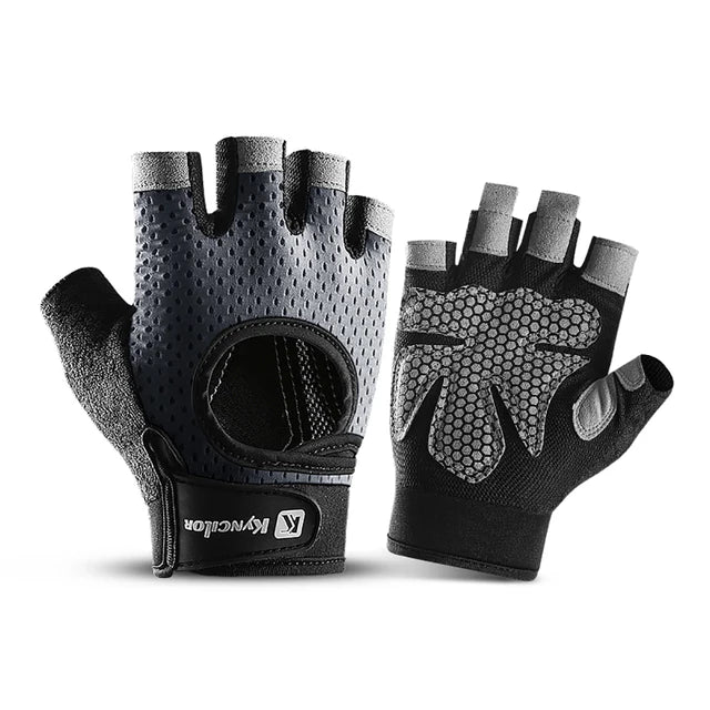 Outdoor sports fitness gloves anti slip and wear-resistant silicone half finger exposed riding gloves