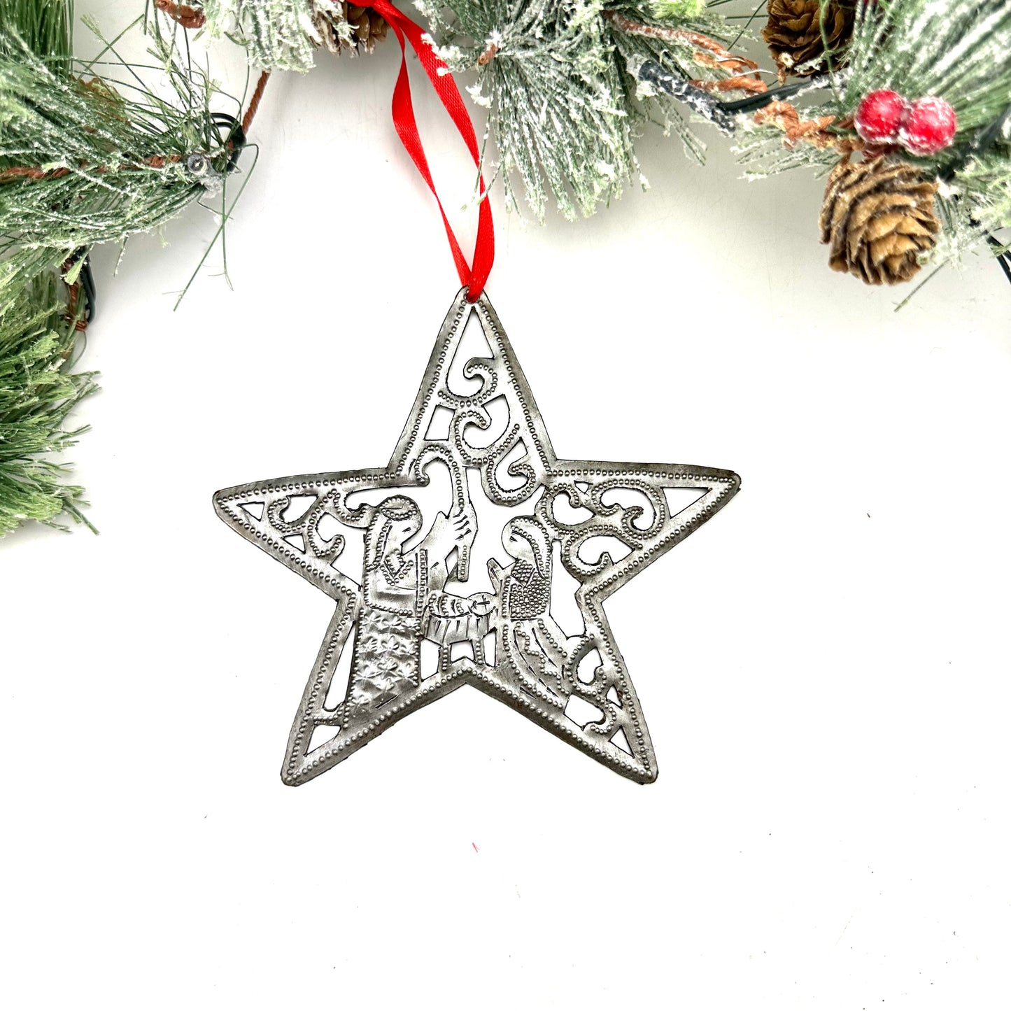 Large Star Nativity Ornament
