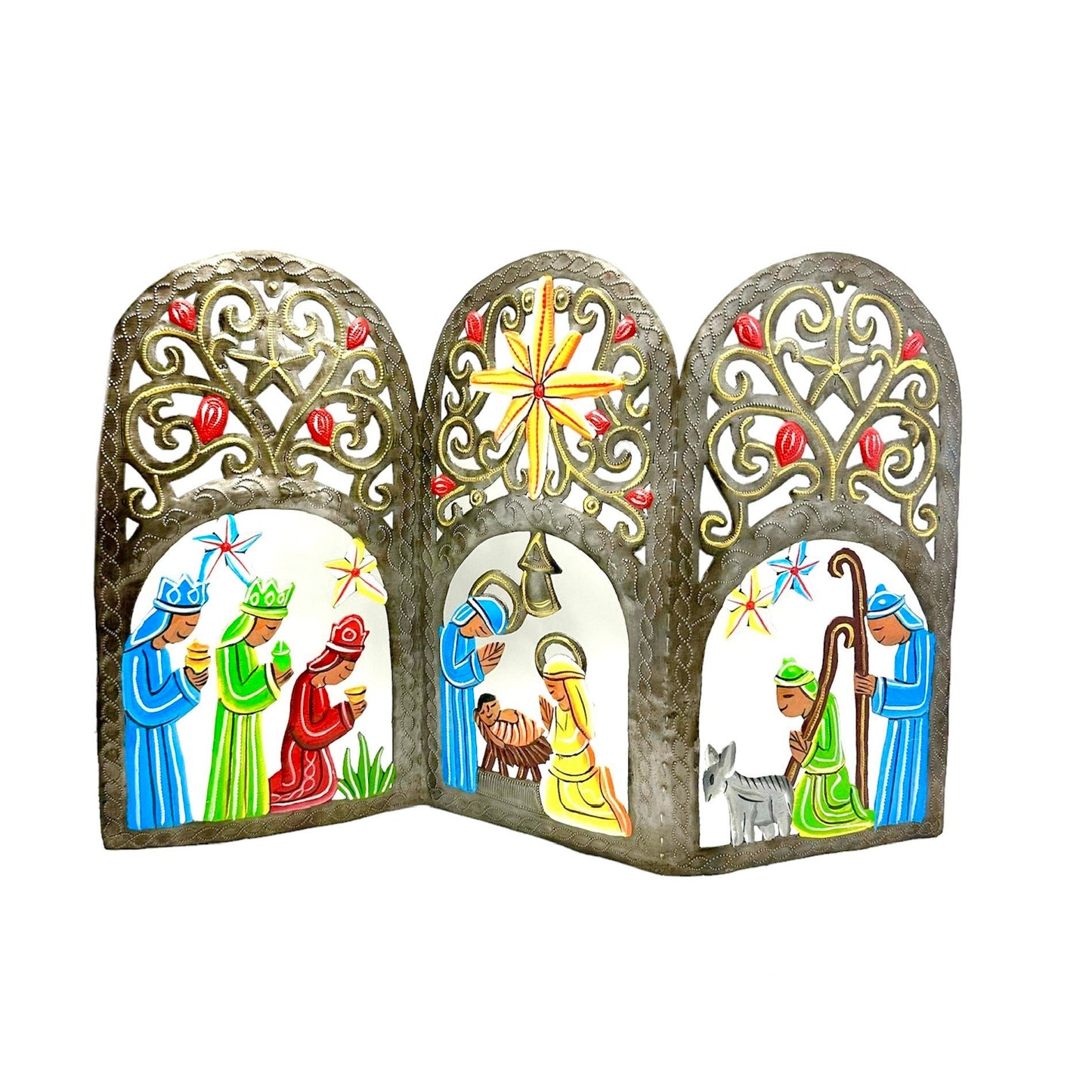 Folded Large Painted Nativity