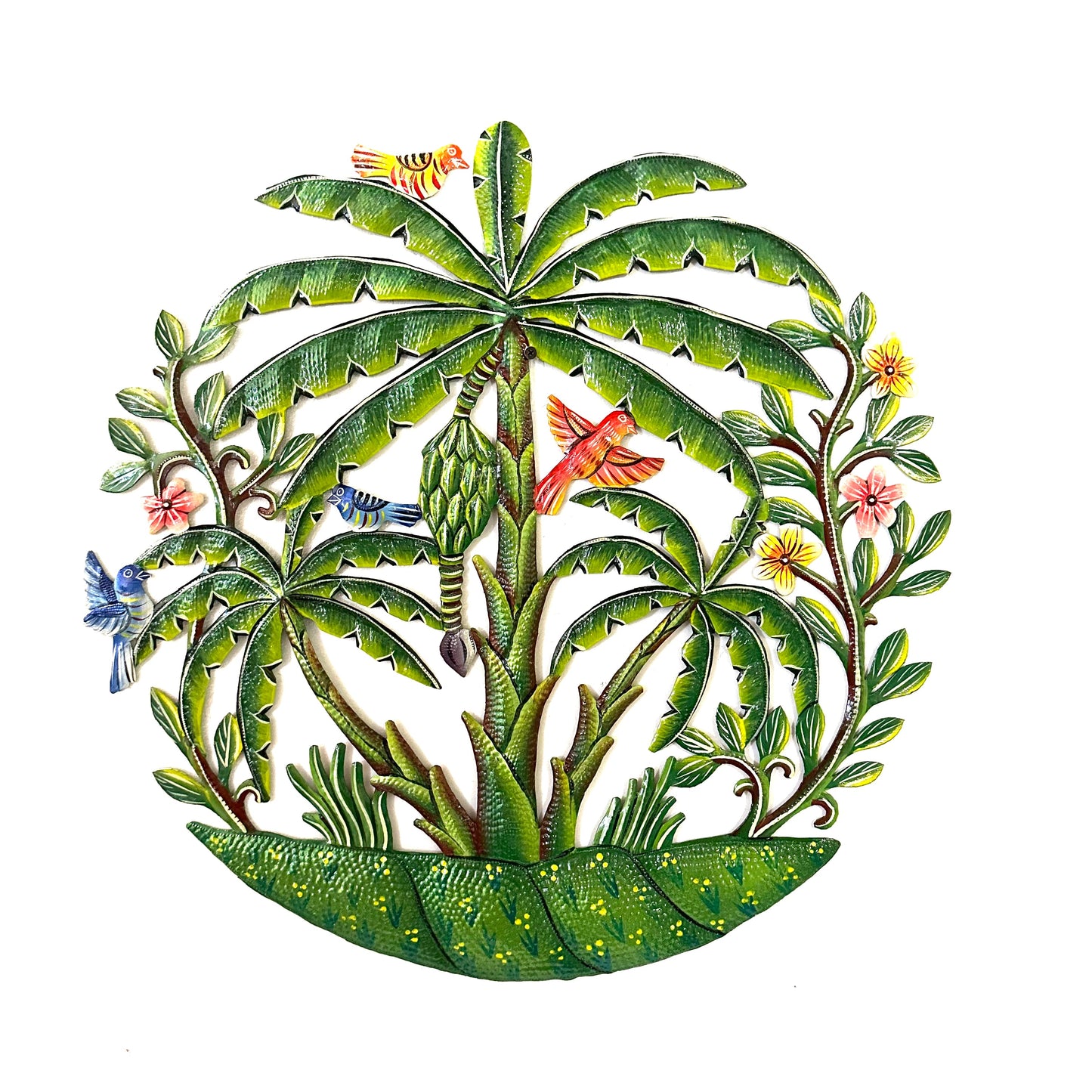 Palm Tree with Bananas Round