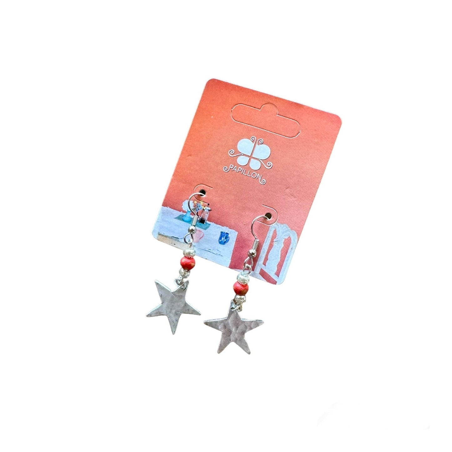 Little Star Earring- Red Bead