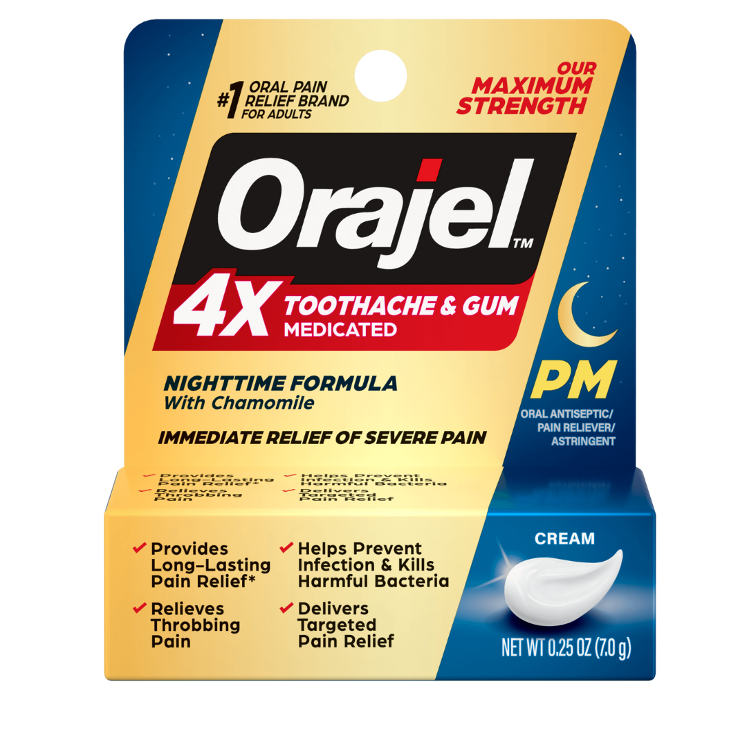 Orajel 4X Medicated Nighttime Gel for Oral Pain Relief (0.25 oz)