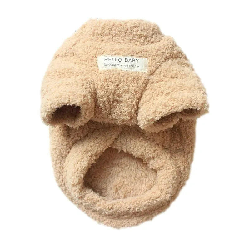 Winter Warm Plush Dog Sweater – Soft Pet Coat for Small Dogs & Puppies