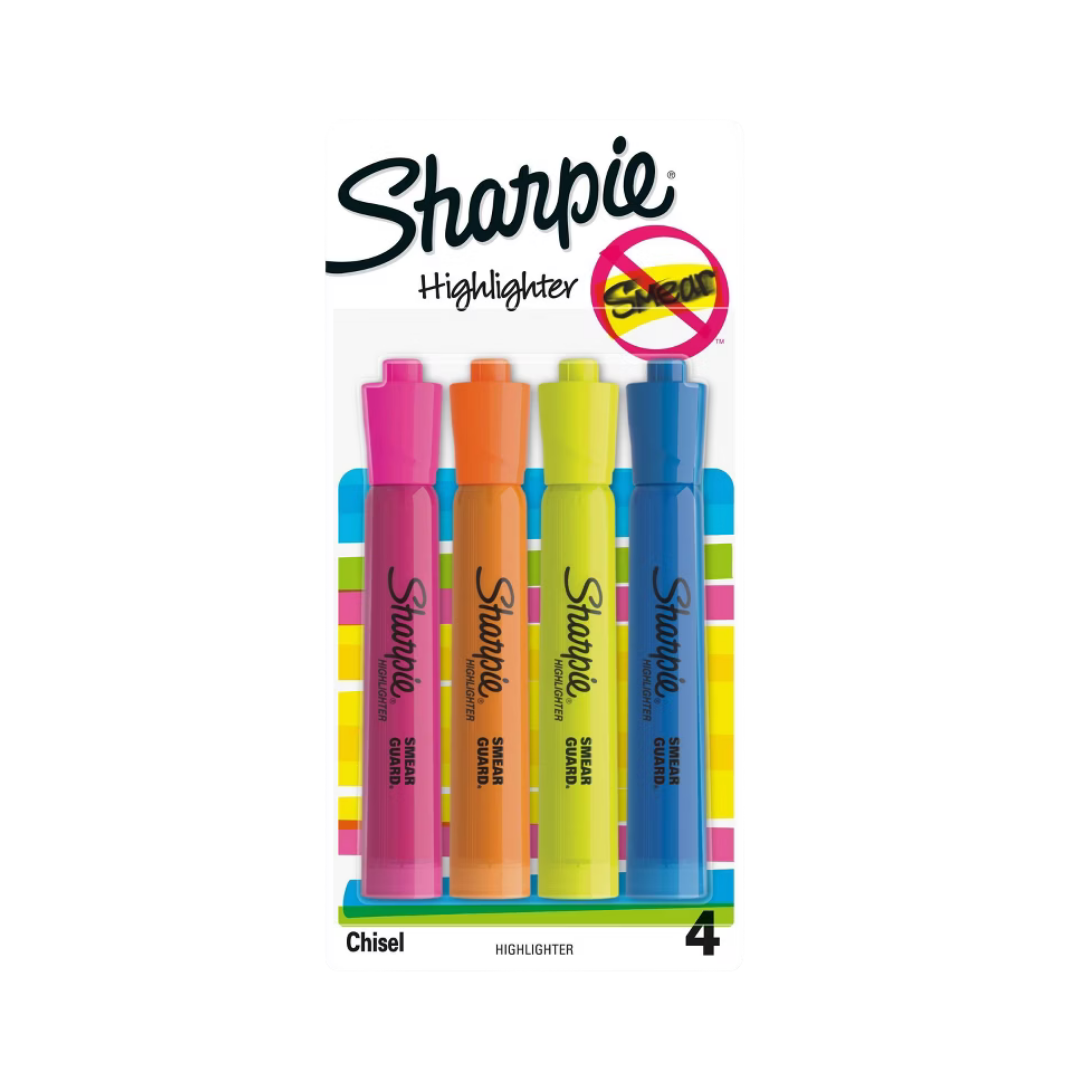 Sharpie Highlighters (4 pack, Assorted Colors)