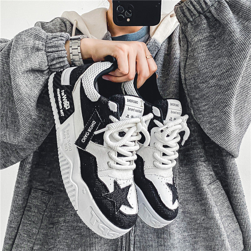 New cool urban Black Breathable Casual Shoes five star shoes