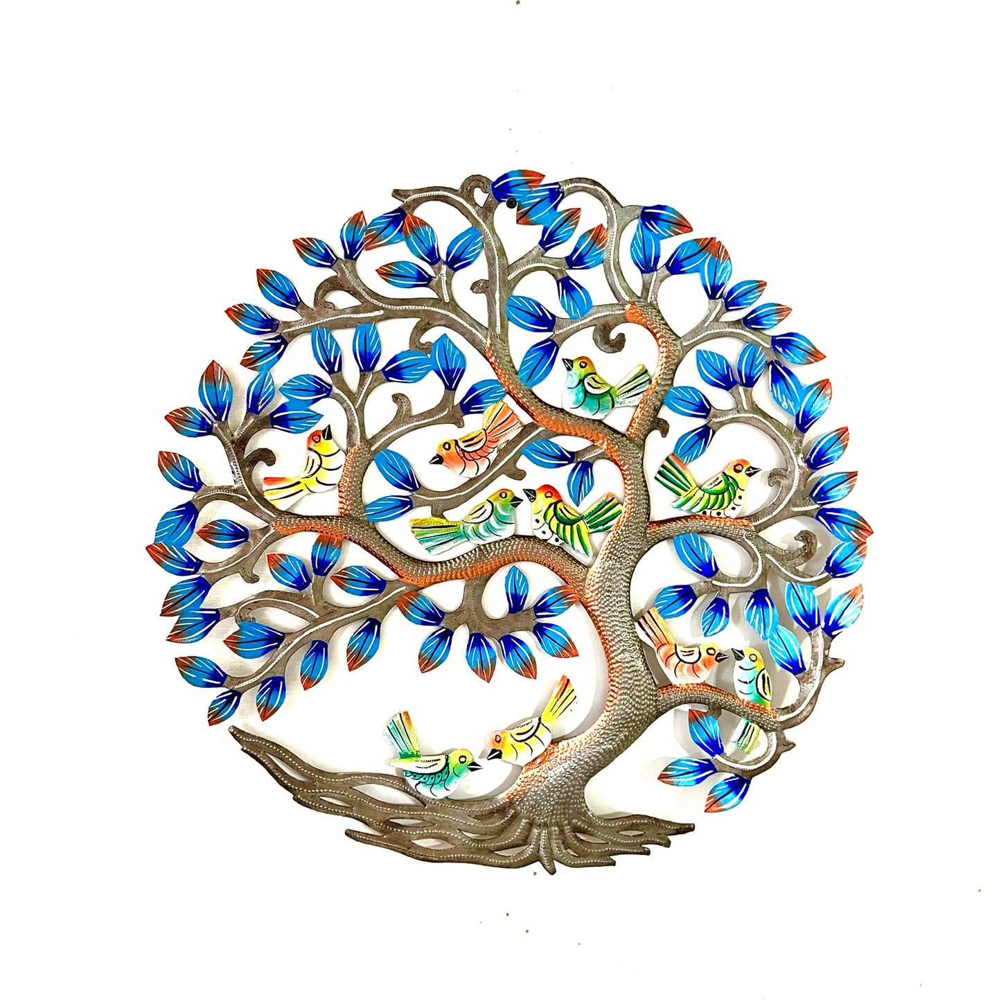 Electric Blue Birds in Tree