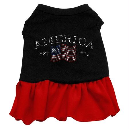 Mirage Pet Products 57-04 XLBKRD Classic America Rhinestone Dress Blac