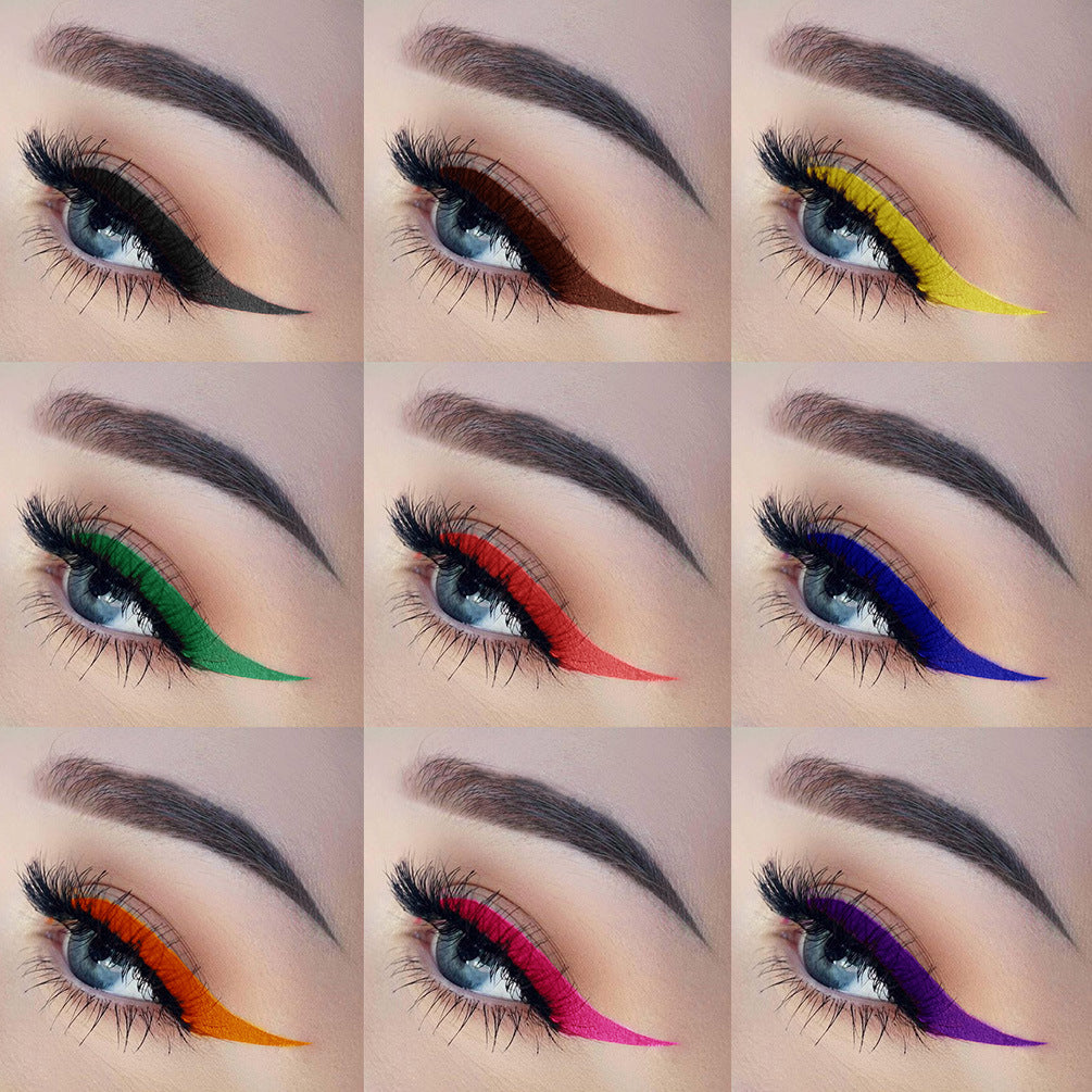 QIBEST Coloured Eyeliner Pen Waterproof And Non Coloured Eye Liner Ins Super Fire Coloured Pencil