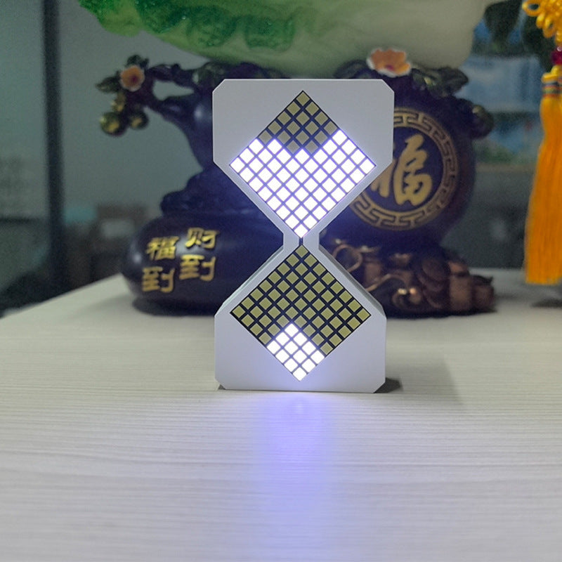Cyber-style LED electronic sand timer: gravity-sensing, 1-30min countdown, tech decompression toy