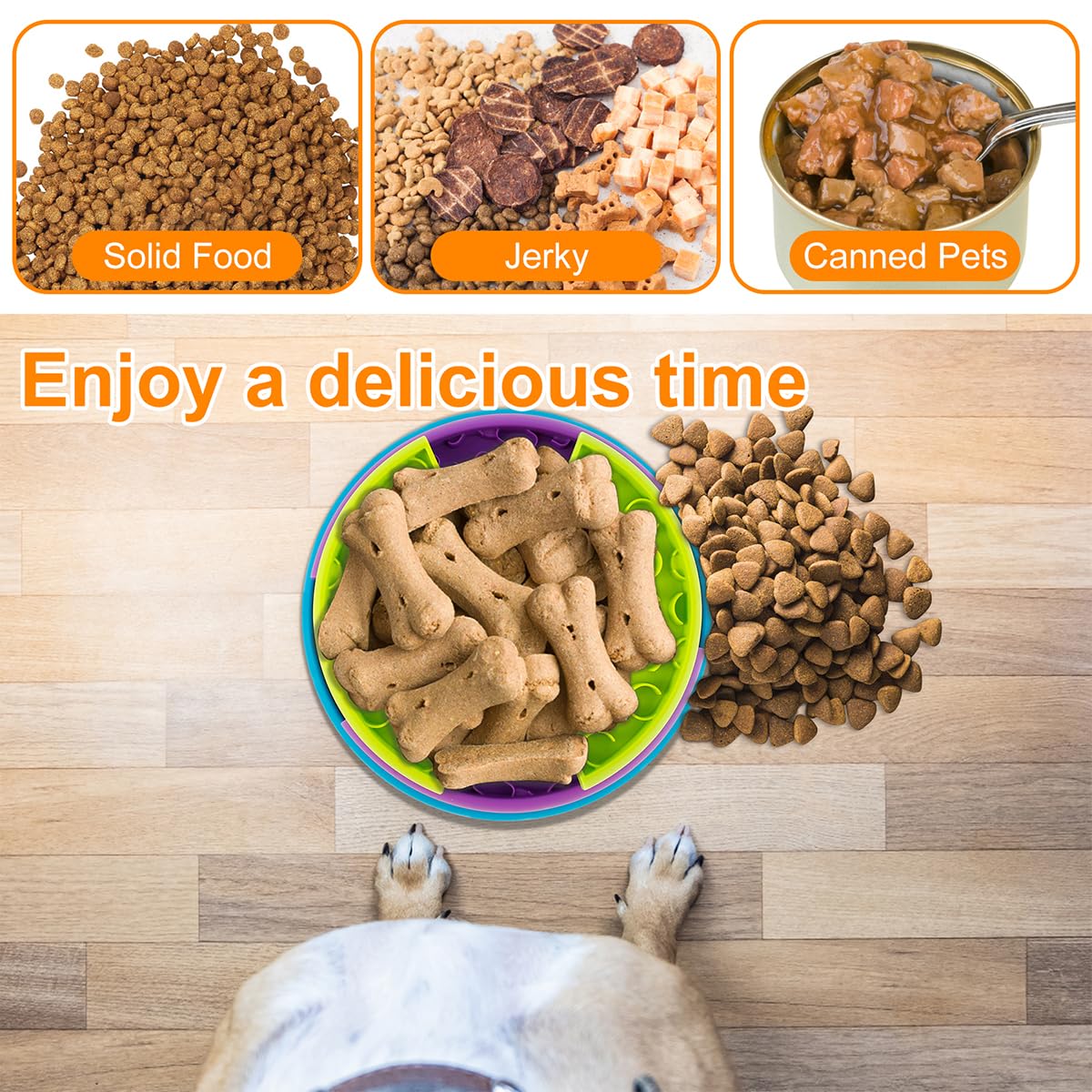 Pet Slow Food Bowl Anti Choking Cat Bowl,3in1 Interactive Dog Feeder