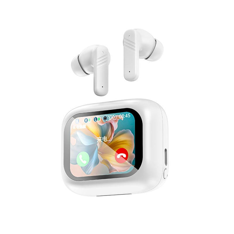 Full color touch screen ANC+ENC dual noise reduction Bluetooth earphones in ear multifunctional new wireless earphones