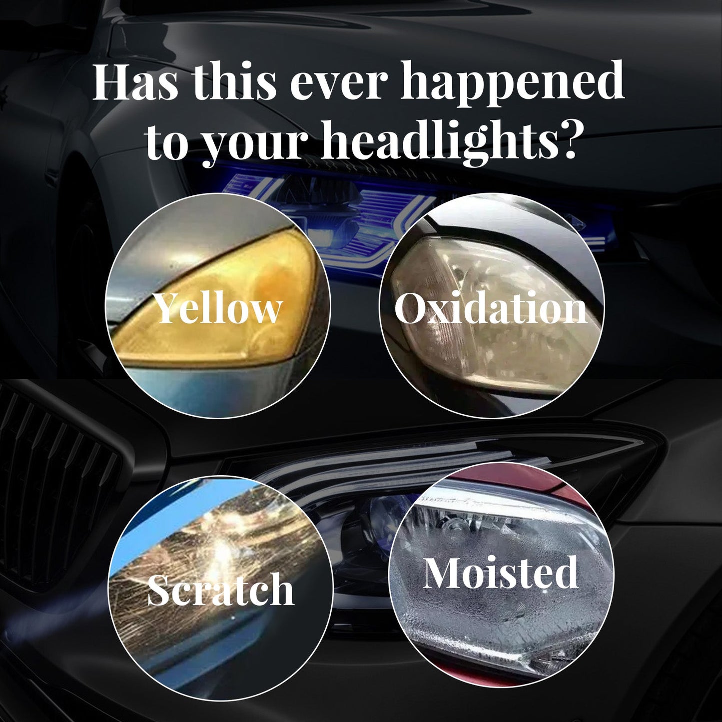 Headlight Restorer, Car Headlight Scratch Repair Refurbishment Maintenance Brightening Coating Polishing Fluid