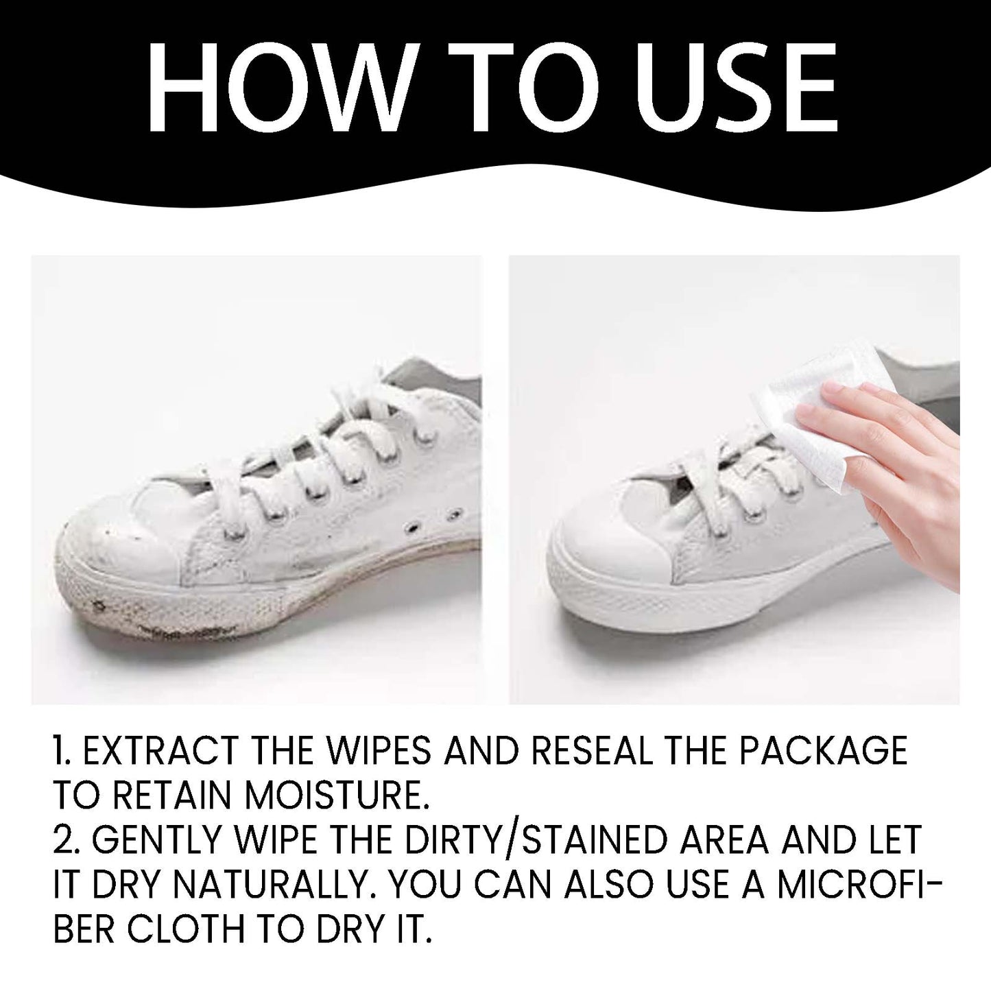 Shoe Wipes, Leather Shoes Sneakers Wallet Leather Sofa Multi-Purpose No-Wash Decontamination Cleaning Wipes