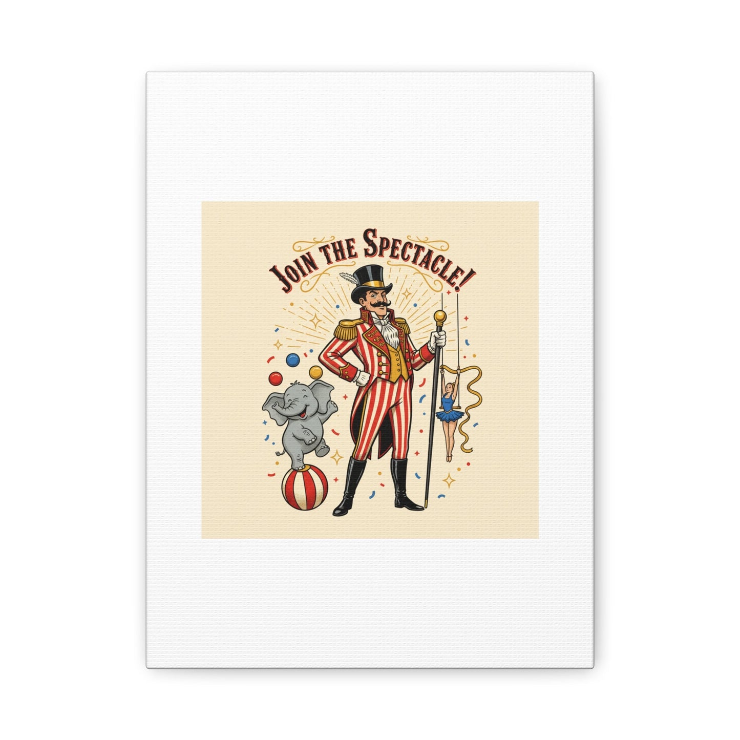 Join the Spectacle Circus Art Print | Matte Canvas, Stretched, Vintage Carnival Design