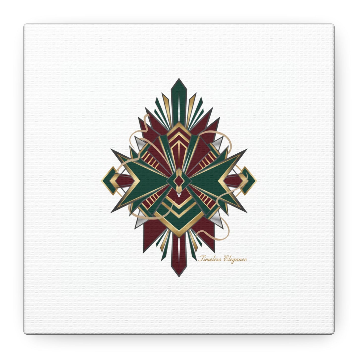 Art Deco geometric brass print Canvas | Neo-Deco chrome & gold fan motif