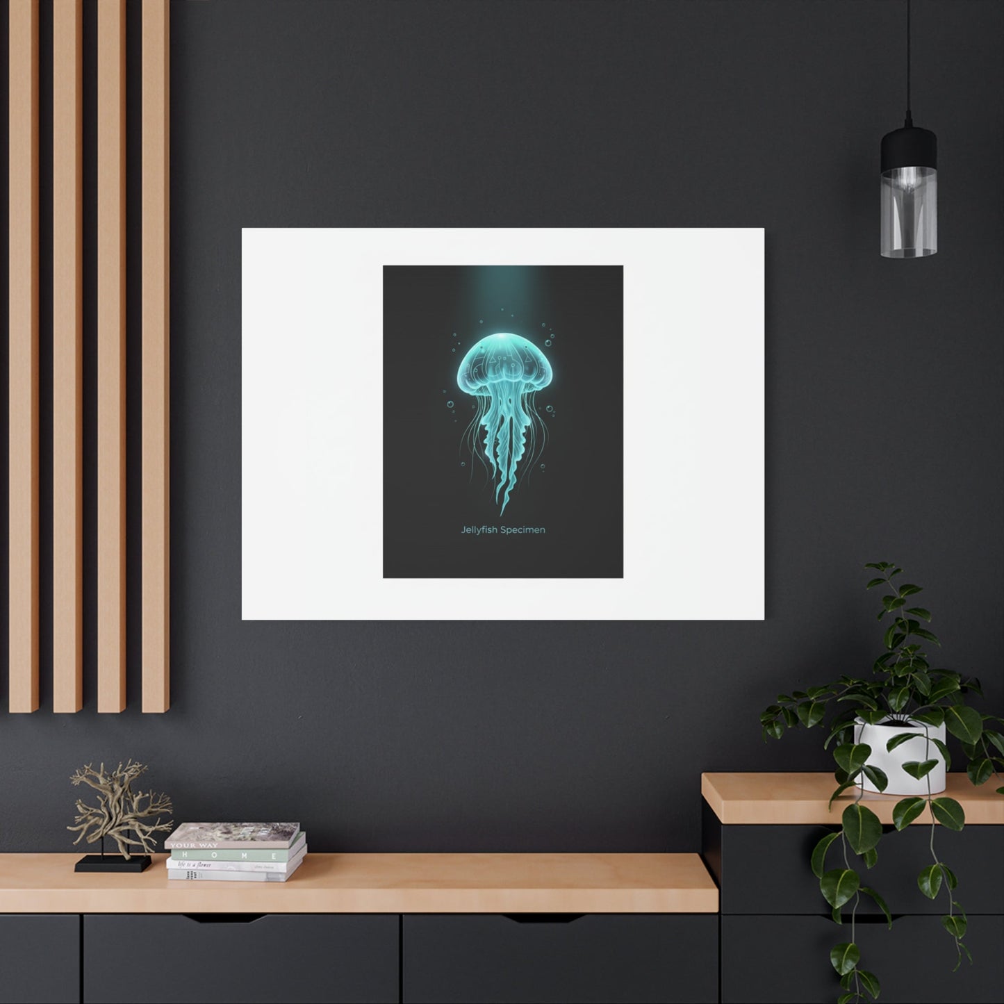 Bioluminescent Jellyfish Art Canvas | Deep Sea Aesthetic, Neon Glow