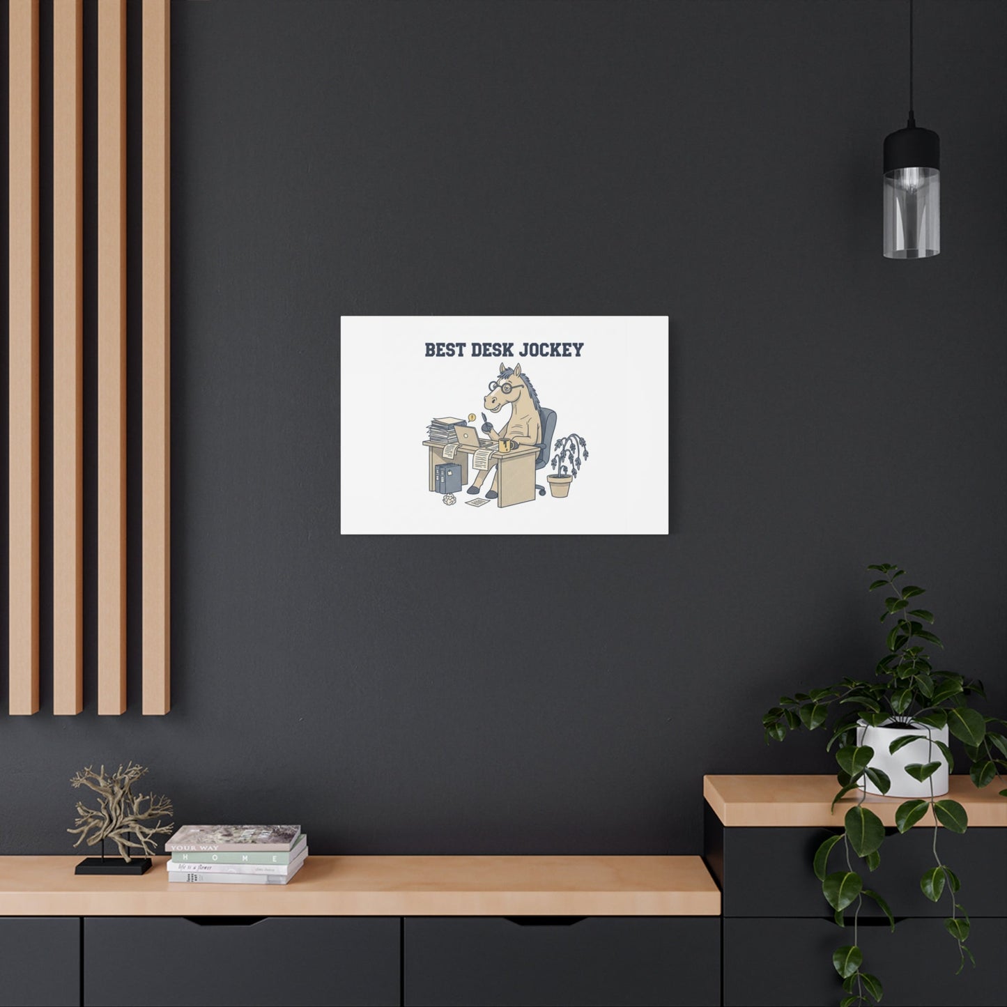 Best Desk Jockey Canvas, Workhorse Office Art | Corporate Burnout Parody