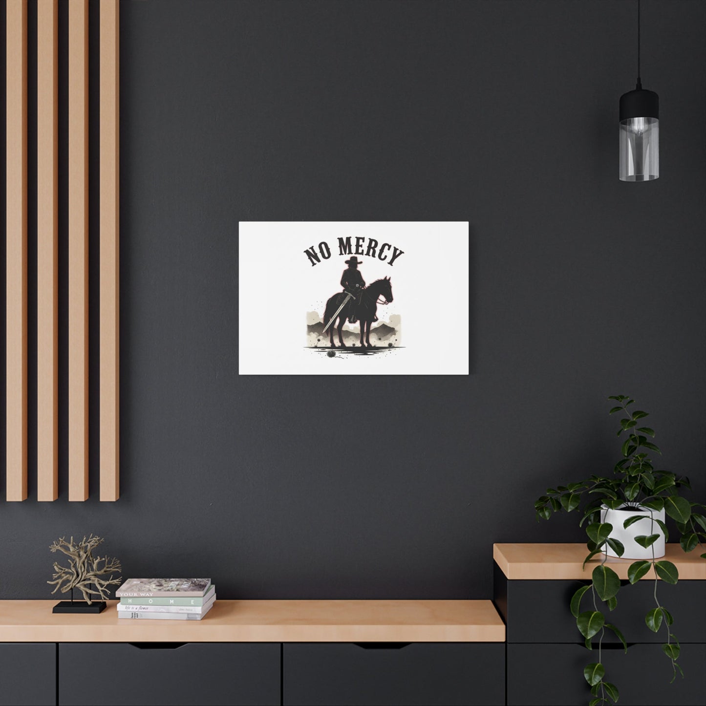 No Mercy Cowboy Skull Canvas | western skull art, gothic Americana