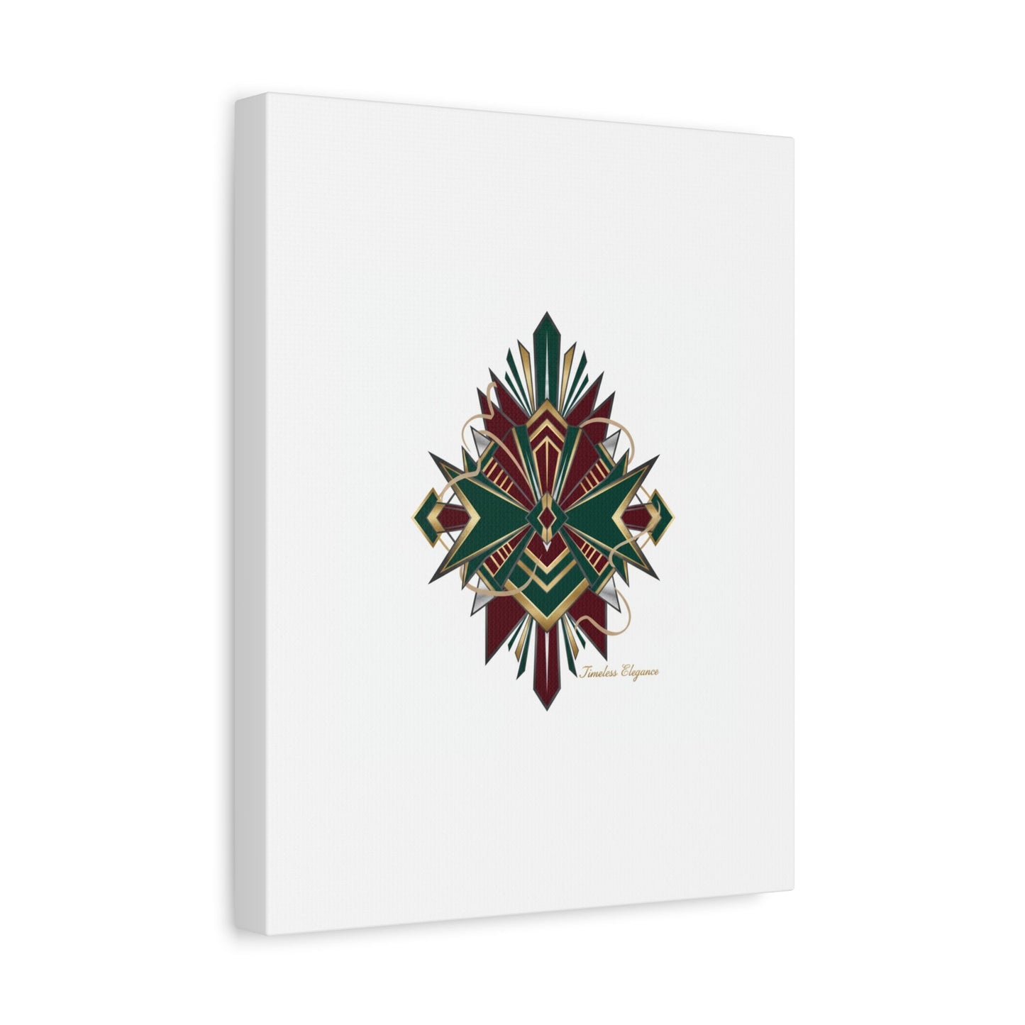 Art Deco geometric brass print Canvas | Neo-Deco chrome & gold fan motif
