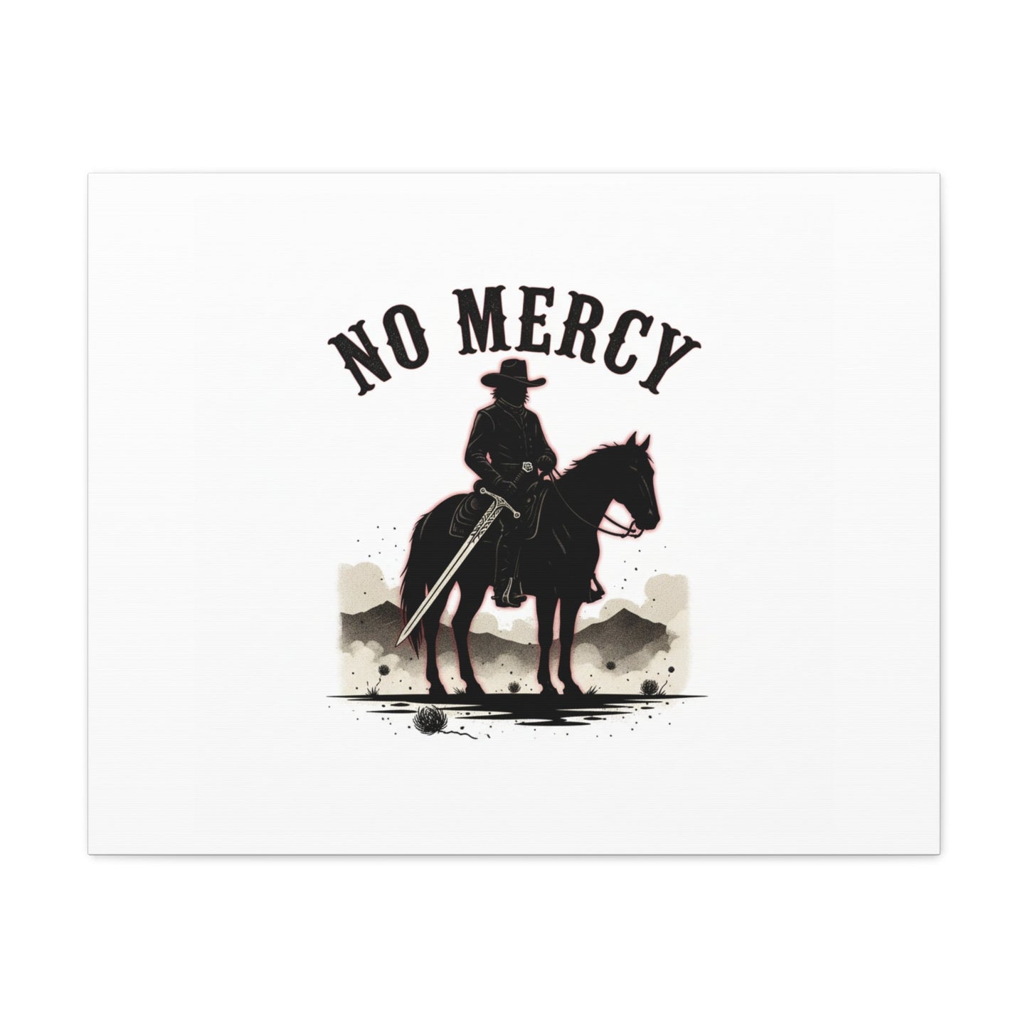 No Mercy Cowboy Skull Canvas | western skull art, gothic Americana