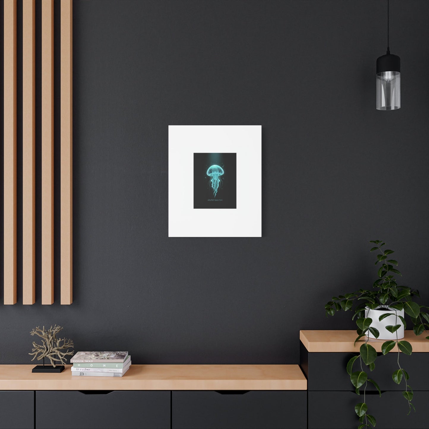 Bioluminescent Jellyfish Art Canvas | Deep Sea Aesthetic, Neon Glow