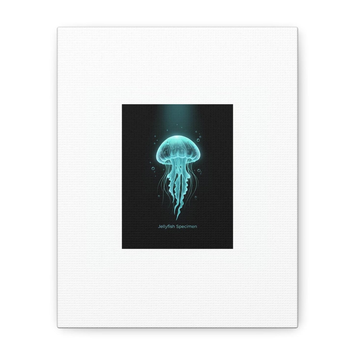 Bioluminescent Jellyfish Art Canvas | Deep Sea Aesthetic, Neon Glow