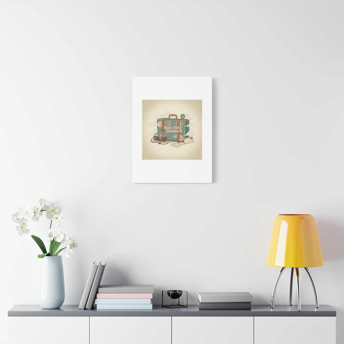 Pack Your Dreams Canvas | Retro Travel Postcard, Wanderlust Passport Stamp Art