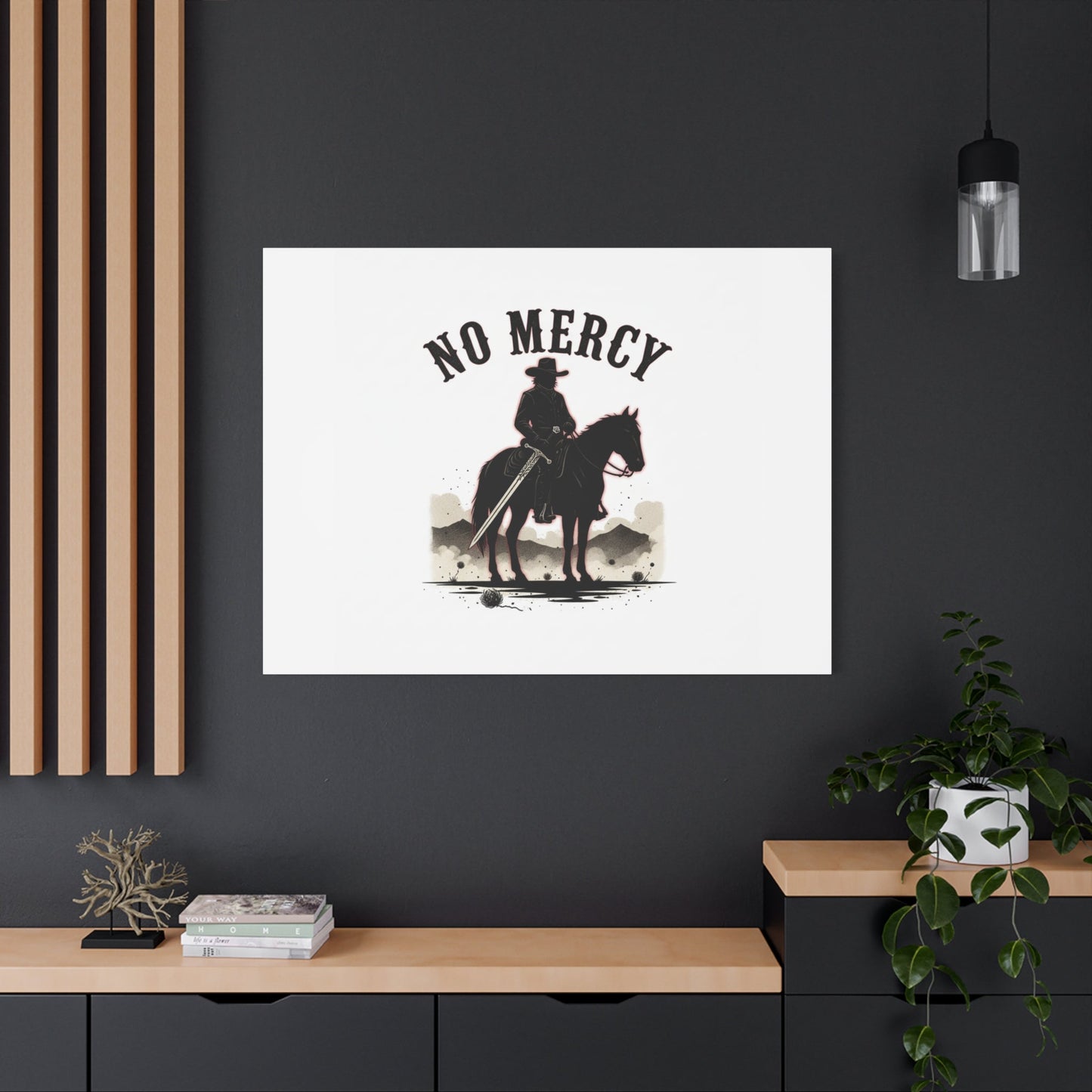 No Mercy Cowboy Skull Canvas | western skull art, gothic Americana