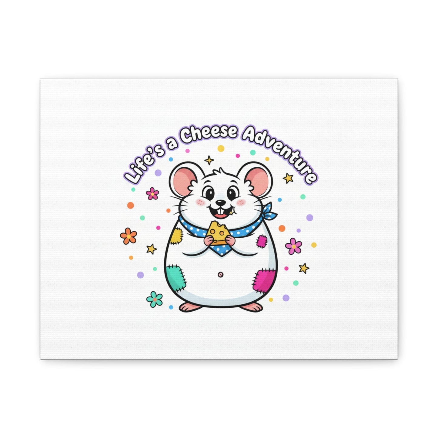 Life's a Cheese Adventure Canvas | Rodent-Core rat art print