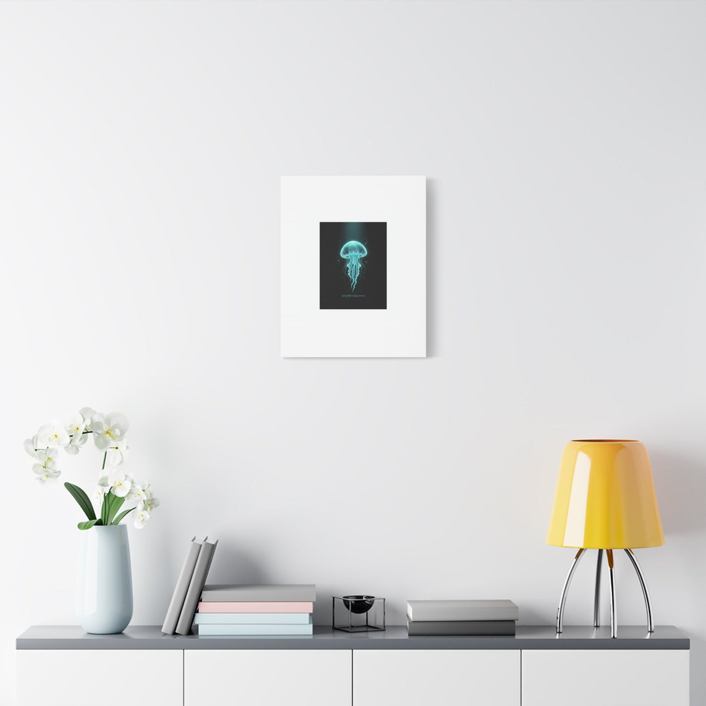 Bioluminescent Jellyfish Art Canvas | Deep Sea Aesthetic, Neon Glow