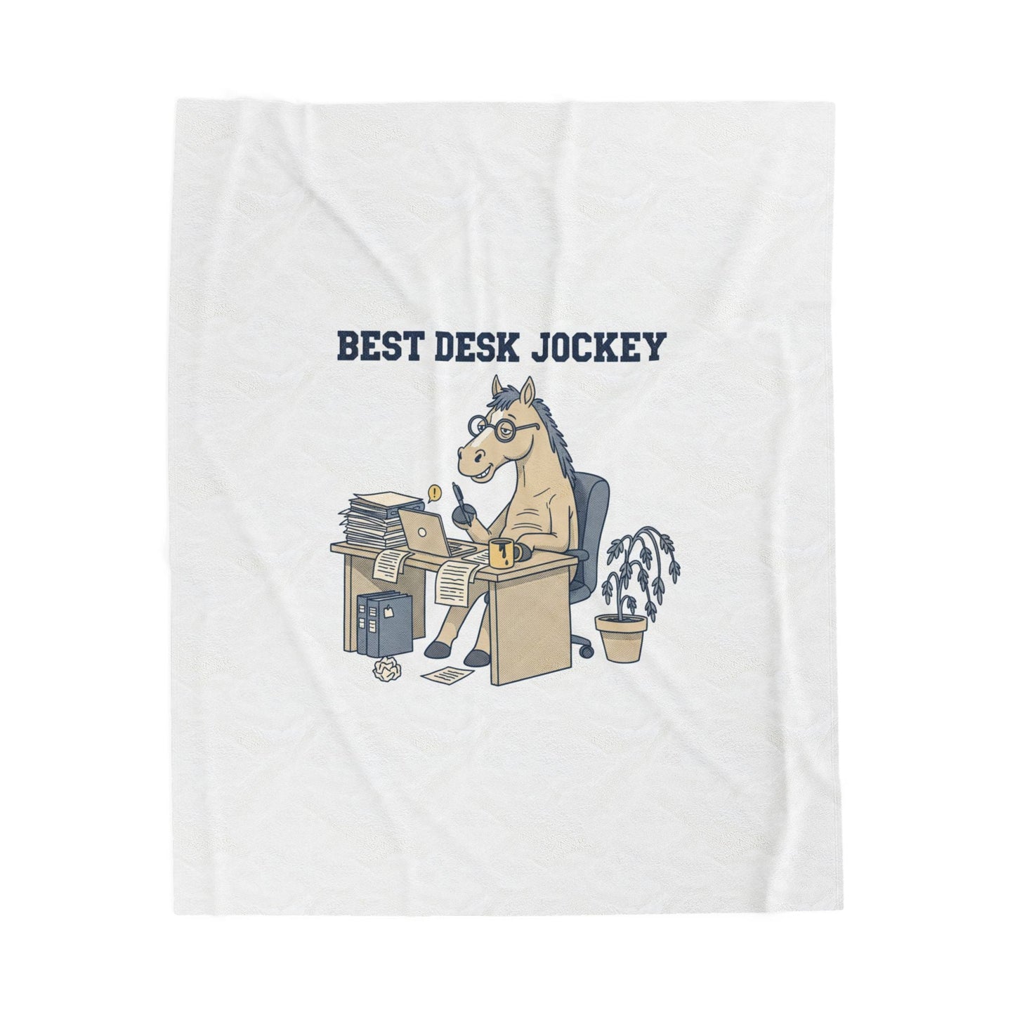 Best Desk Jockey Velveteen Blanket | Workhorse Office Humor, Collegiate Sketch