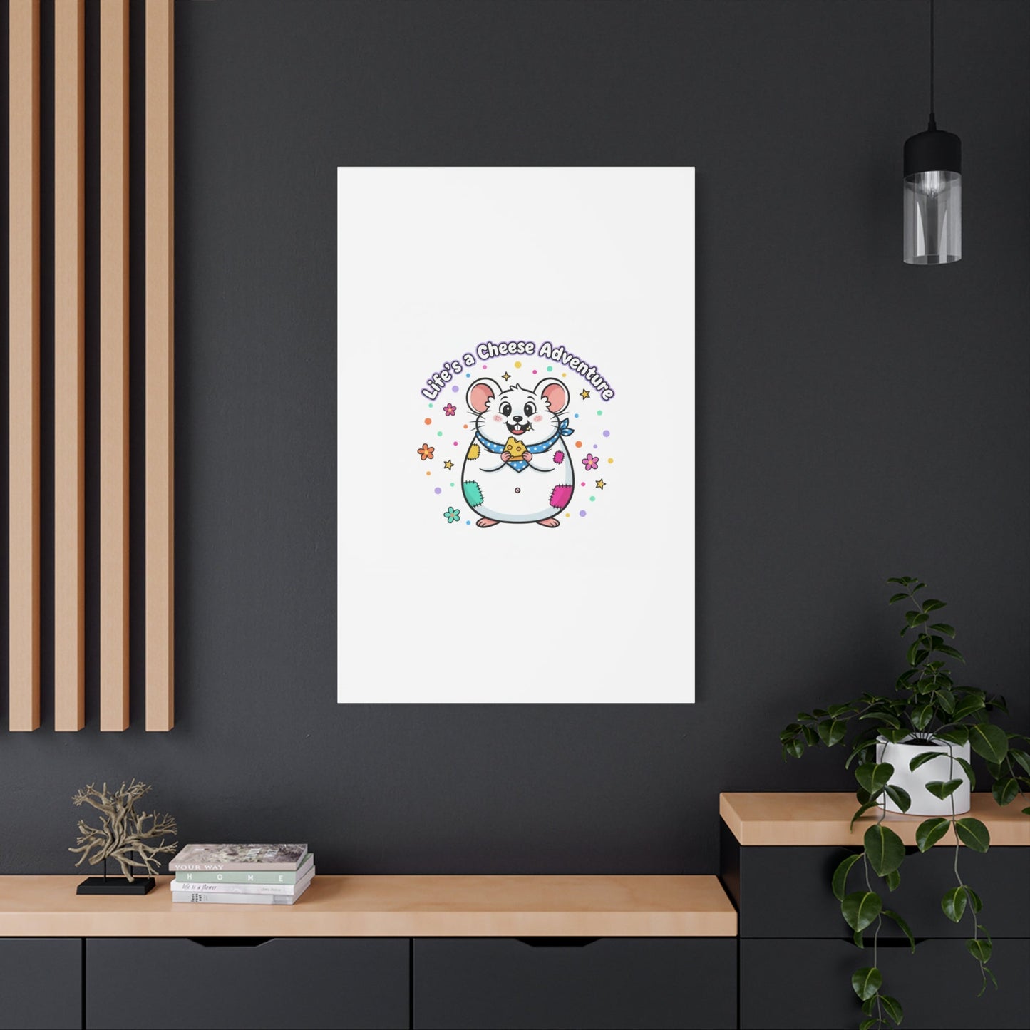 Life's a Cheese Adventure Canvas | Rodent-Core rat art print